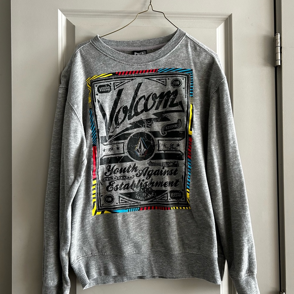 Grey vintage volcom crew neck large